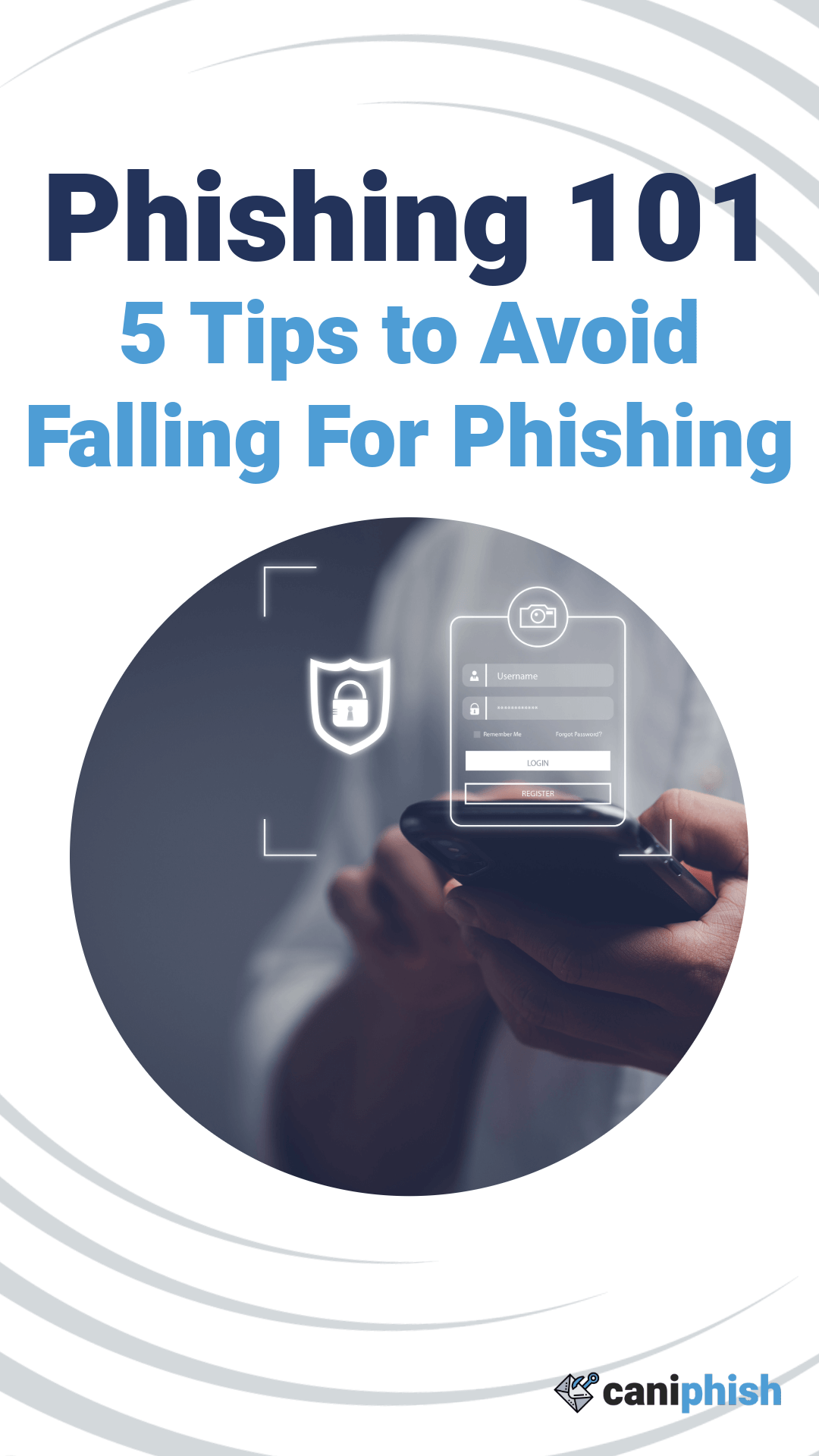 Guide depicting the title page of a guide on how to avoid falling for phishing attacks.